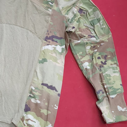 US Army Medium 1/4 Quarter Zip Type 2 Combat OCP Multicam FRAC Top Shirt excellent condition (fa09-enu69)