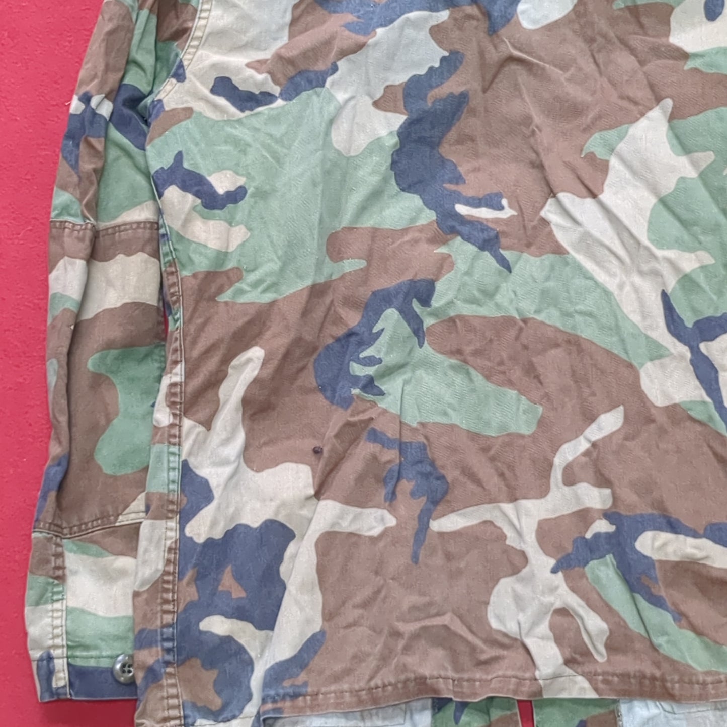 US Army BDU Small Regular Woodland Camo Uniform Top Shirt Good Condition (fa14-AUG150)