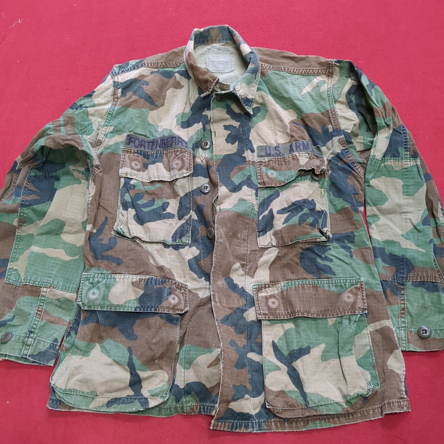 US Army Small Short BDU Woodland Camo Top Jacket Uniform (aa05-1)