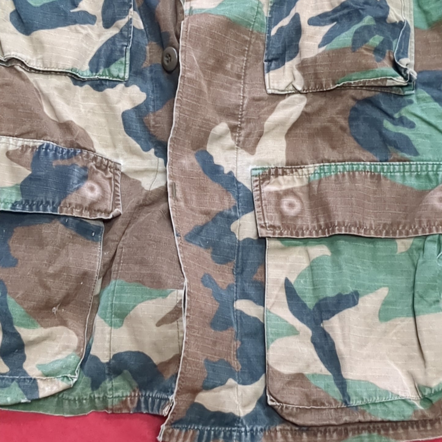 US Army Small Short BDU Woodland Camo Top Jacket Uniform (aa05-1)