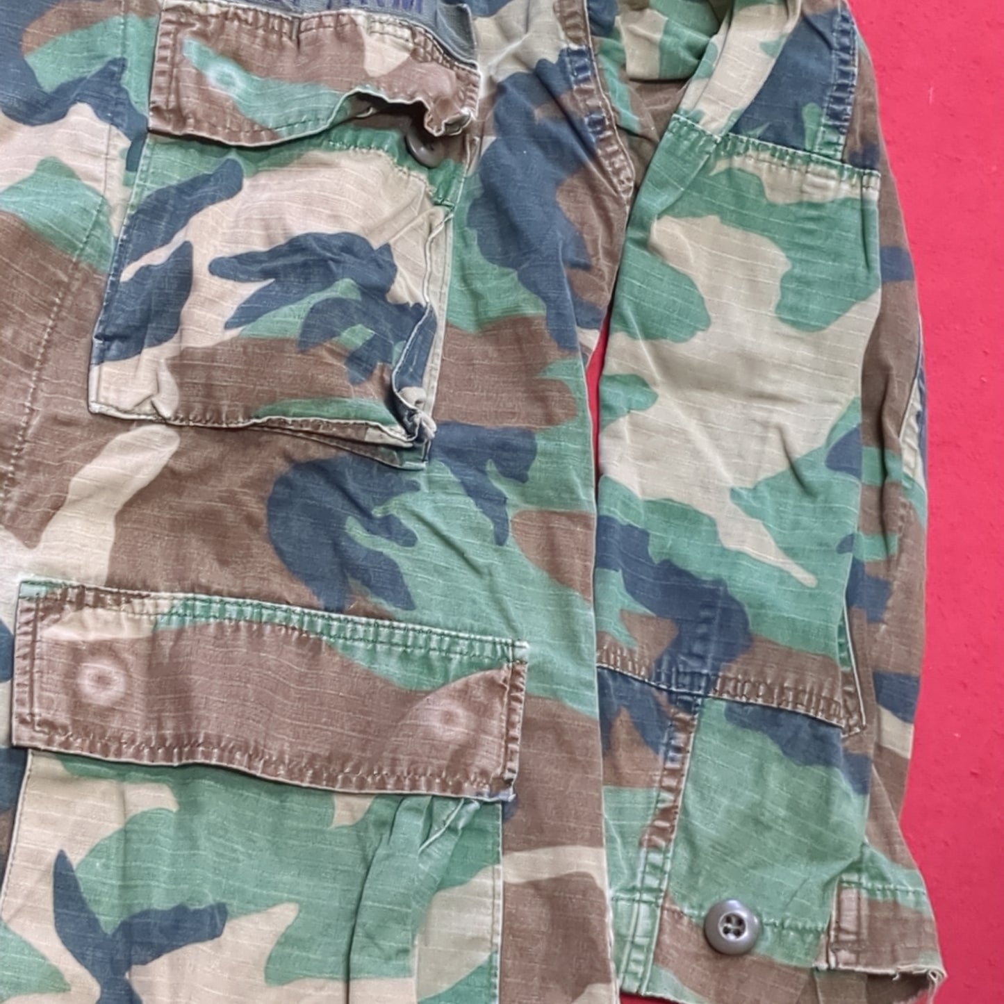 US Army Small Short BDU Woodland Camo Top Jacket Uniform (aa05-1)