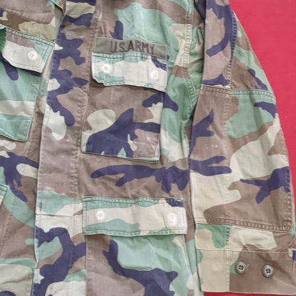 US Army Small X-Short BDU Woodland Camo Top Jacket Uniform (aa05-0)