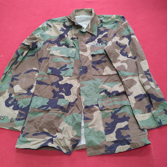 US Army Small Long BDU Woodland Camo Top Jacket Uniform (aa05-7)