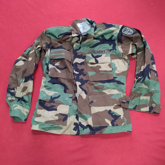 US Army Small Short BDU Woodland Camo Top Jacket Uniform (aa04-6)