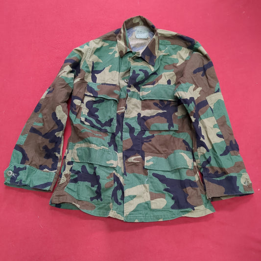 US Army Small Short BDU Woodland Camo Top Jacket Uniform (aa04-7)