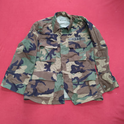 US Army Small Short BDU Woodland Camo Top Jacket Uniform (aa04-19)