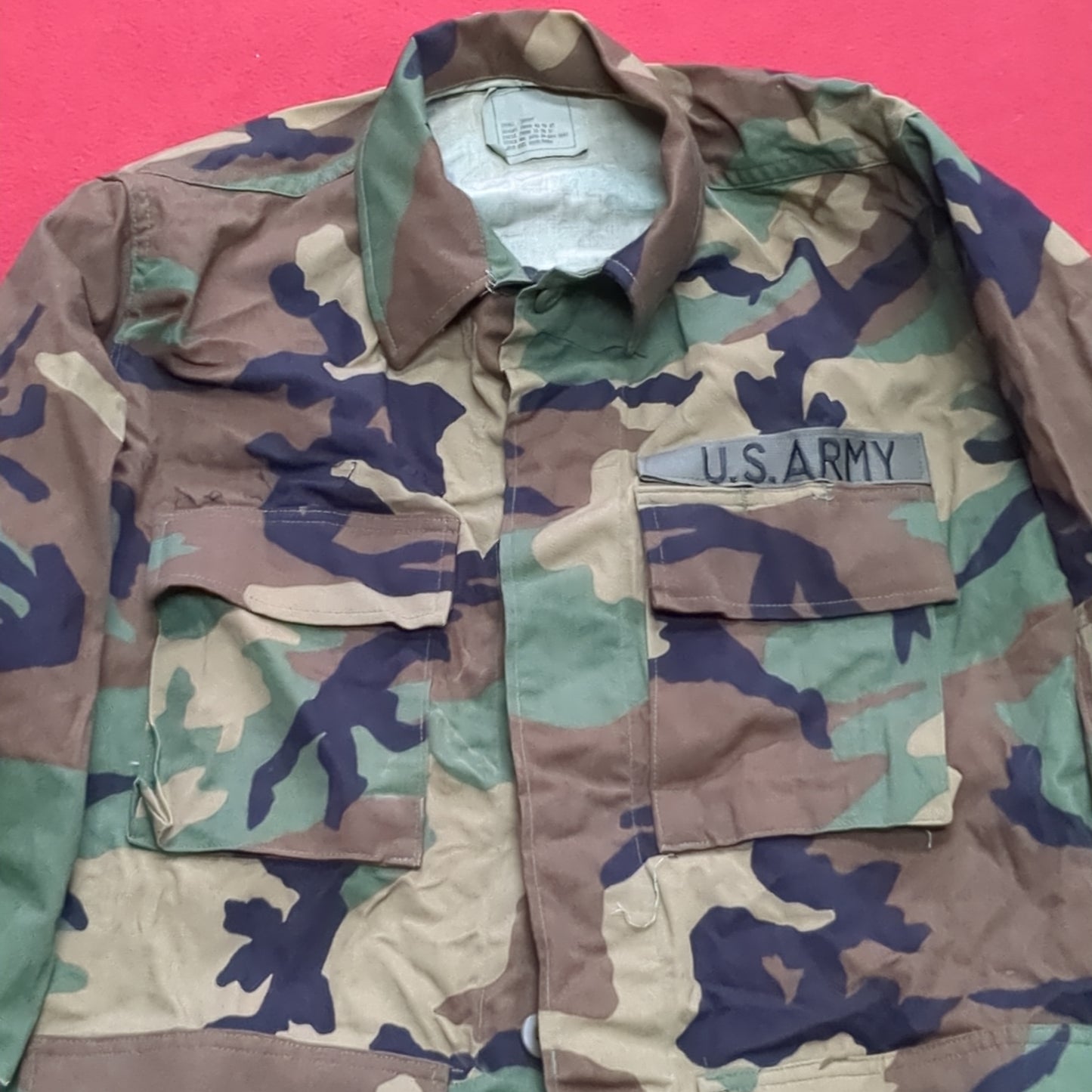 US Army Small Short BDU Woodland Camo Top Jacket Uniform (aa04-19)