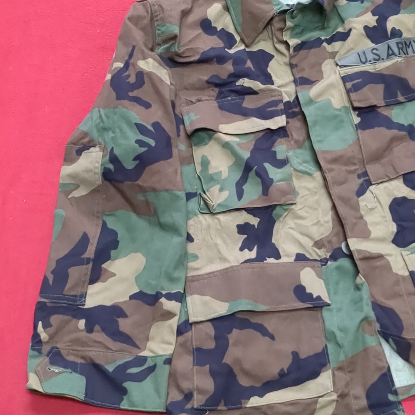 US Army Small Short BDU Woodland Camo Top Jacket Uniform (aa04-19)