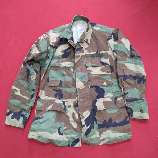 US Army Small Short BDU Woodland Camo Top Jacket Uniform (aa04-15)