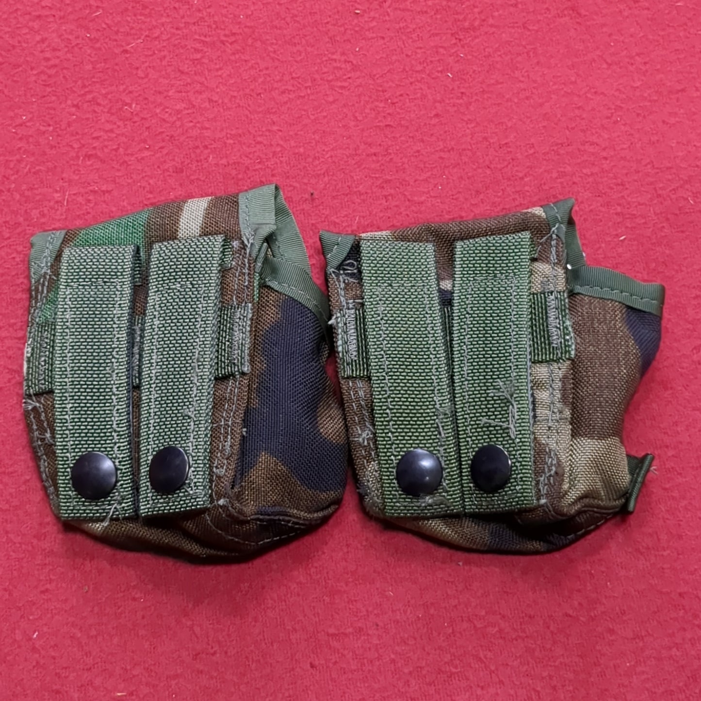 2 x US Army BDU Woodland Handgrenade Pocket Molle Pouch (20s15)