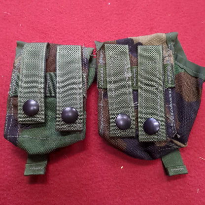 SET of 2 Woodland Hand Grenade Pouches Molle II (38CR44)