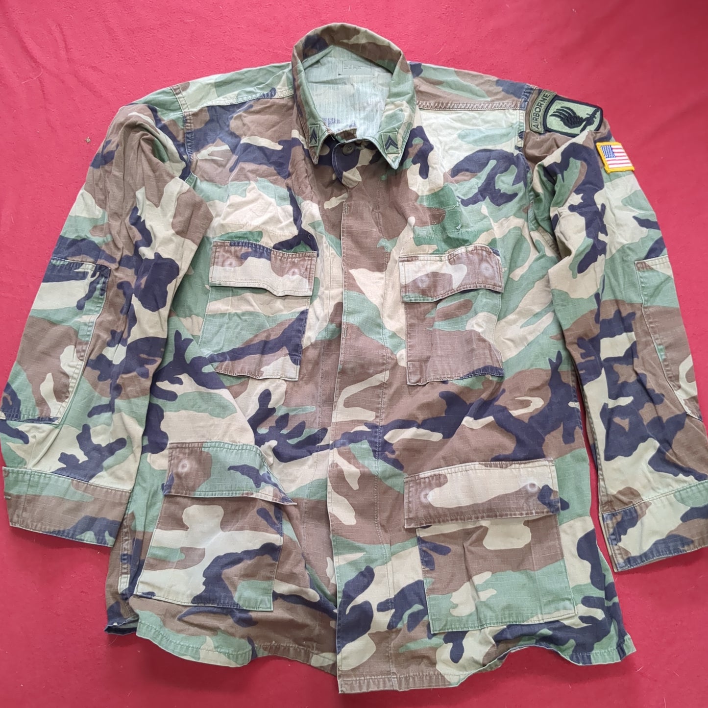 US Army LARGE LONG Uniform Top BDU Woodland Pattern (09CR cb5-3)