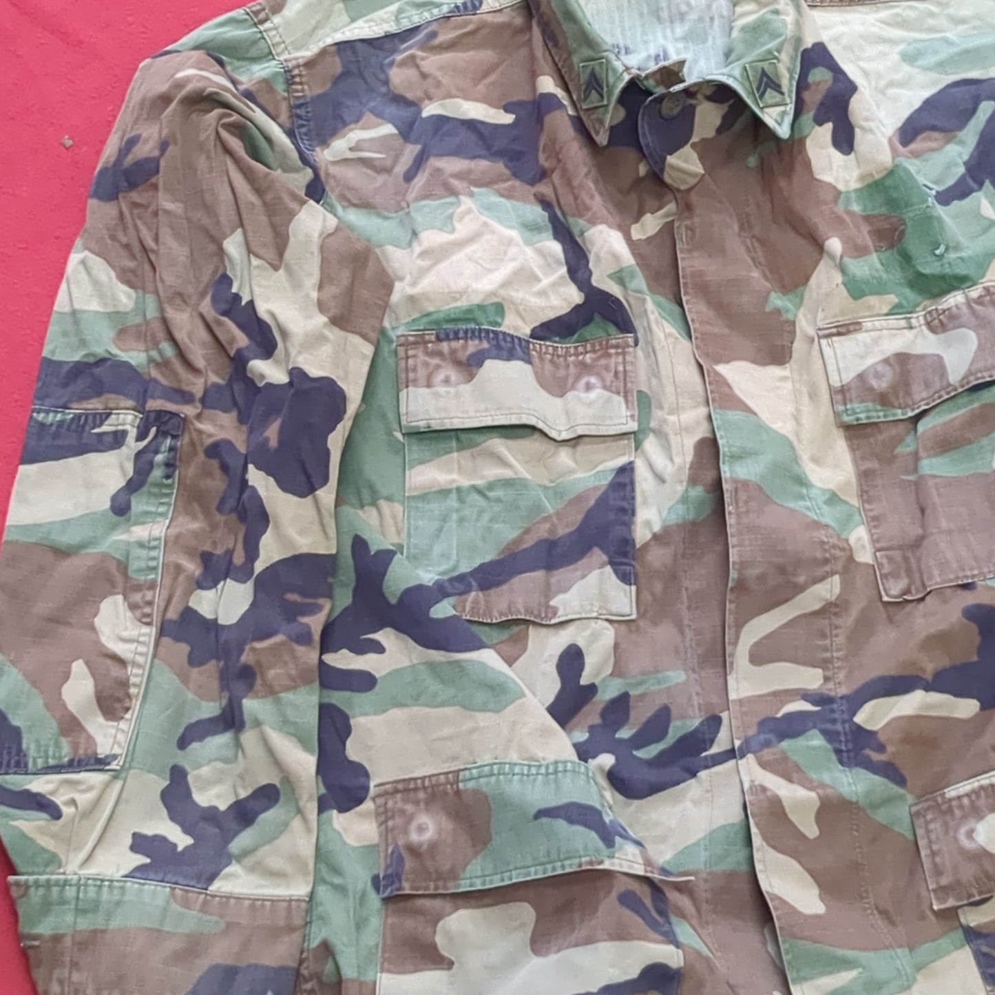 US Army LARGE LONG Uniform Top BDU Woodland Pattern (09CR cb5-3)