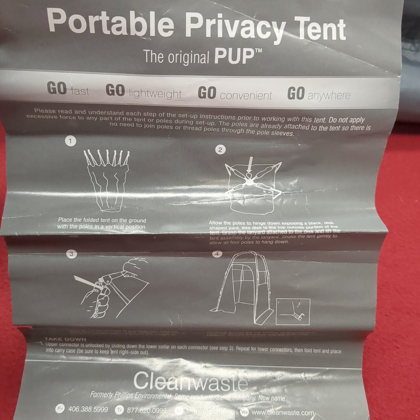 CleanWaste Portable Privacy Tent "The Original Pup" Hiking Camping Toilet Bathroom(GTT)