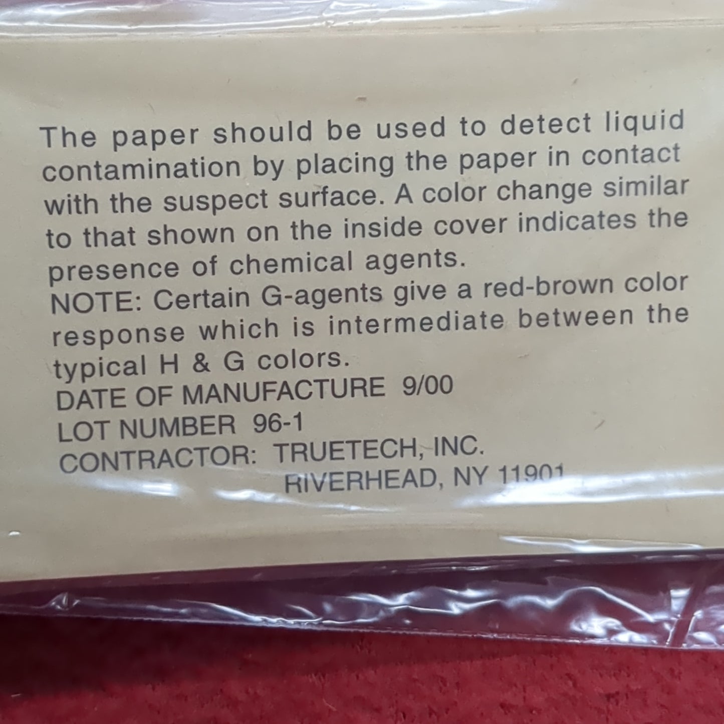 LOT of 2 -- US Army Chemical Agent Detector Paper VGH ABV-M8 Book of 25 (11cc11)