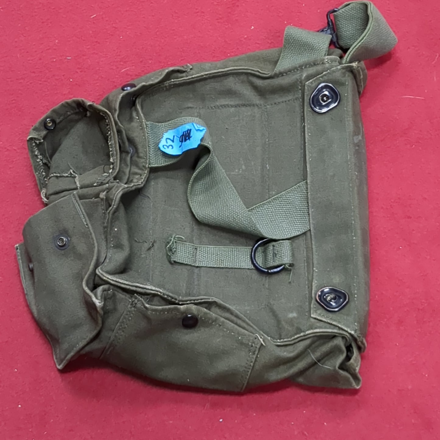 Vintage US Army Gas Mask M17 Field Carrying Case Bag w/ Straps (13n cbrn4-32)