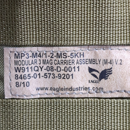 EAGLE INDUSTRIES Modular 3 Mag Carrier Assembly Coyote Molle Shingle V.2 Excellent Condition (14n17o8)