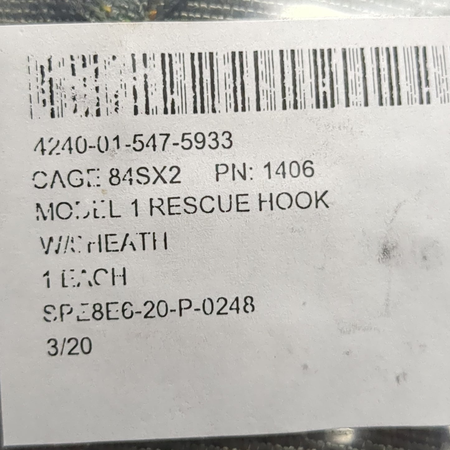 NOS US Army Rescue Hook With Molle Pouch New in Package (DCL31)