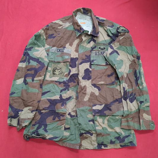 US Army Small Regular BDU Woodland Hot Weather Top Jacket Good Condition  (a03 DC01-M)