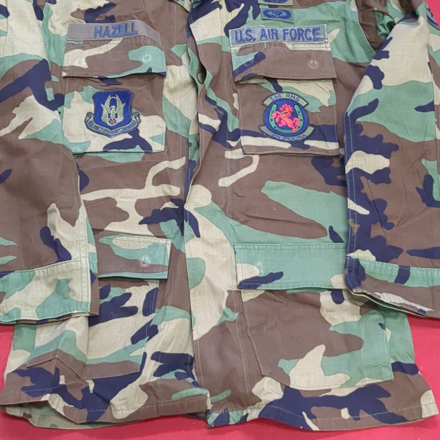 USAF Woodland Camo Coat Reserve Command Size Small Long(A04- DC02-A12)