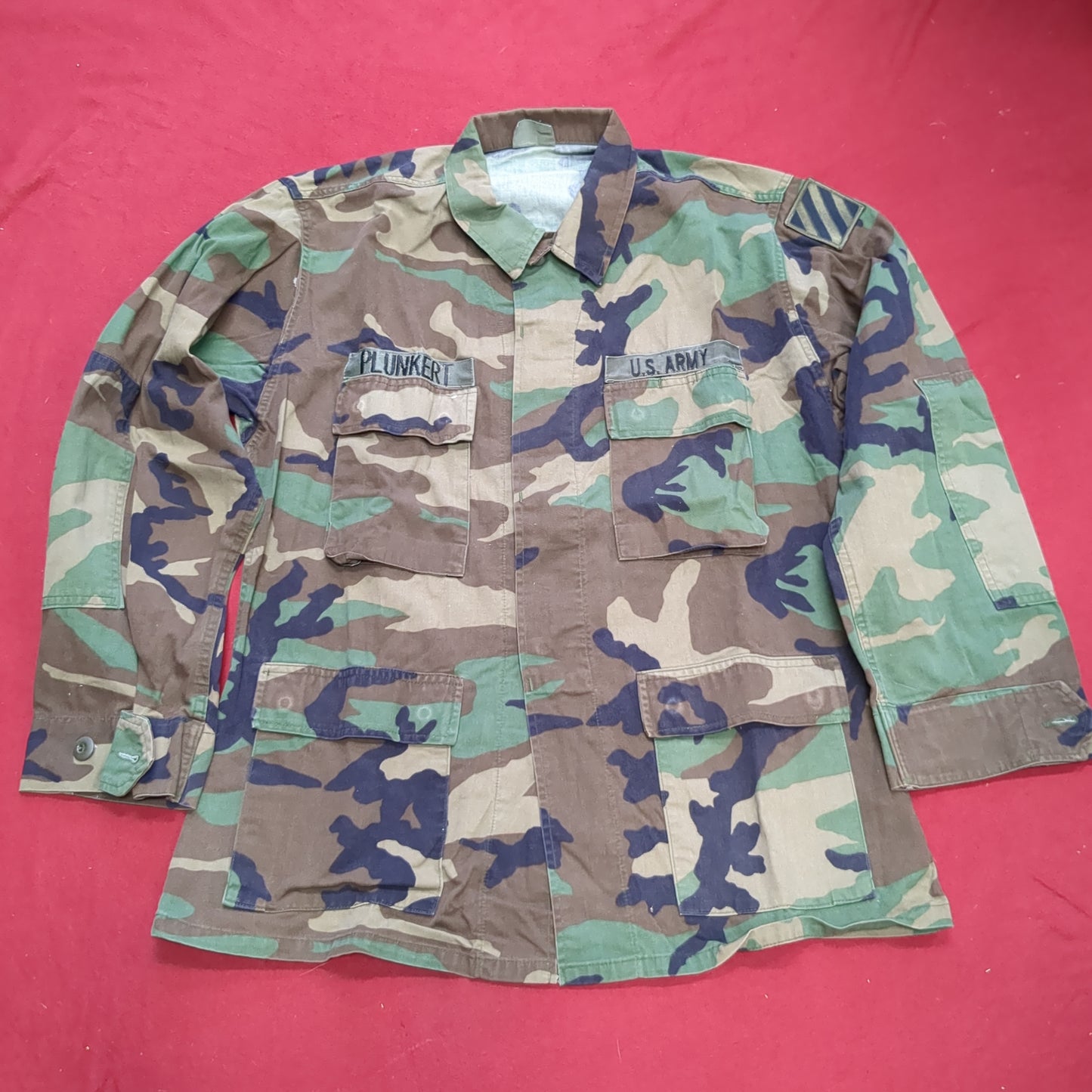 US Army Medium Regular BDU Woodland Top Jacket Good Condition (a10 DC4-o)