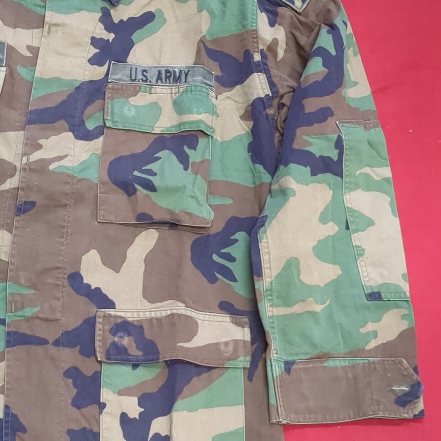 US Army Medium Regular BDU Woodland Top Jacket Good Condition (a10 DC4-o)