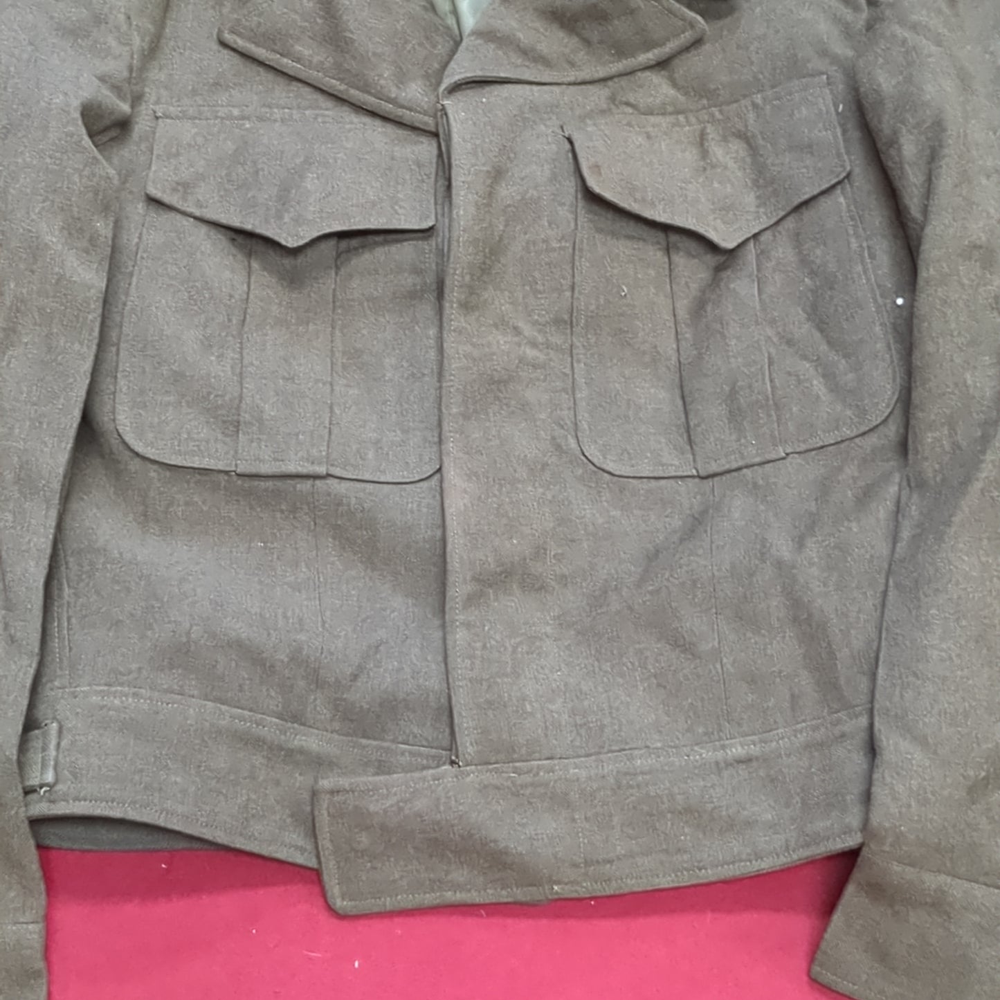 WWII 1946 34R IKE Jacket, Field, Wool OD Good Condition (a11 db9-L)