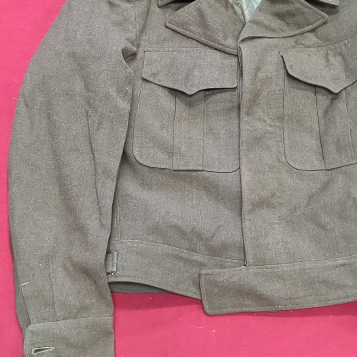 WWII 1946 34R IKE Jacket, Field, Wool OD Good Condition (a11 db9-L)