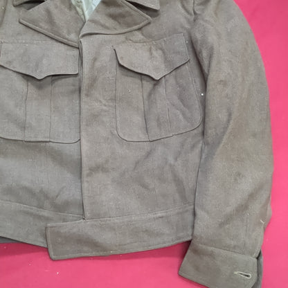 WWII 1946 34R IKE Jacket, Field, Wool OD Good Condition (a11 db9-L)