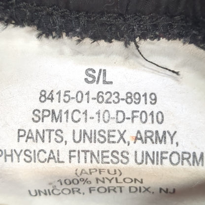 NOS US Army Small Long PT Pants Black Gold APFU Uniform Excellent Condition (fb10-SEP15)