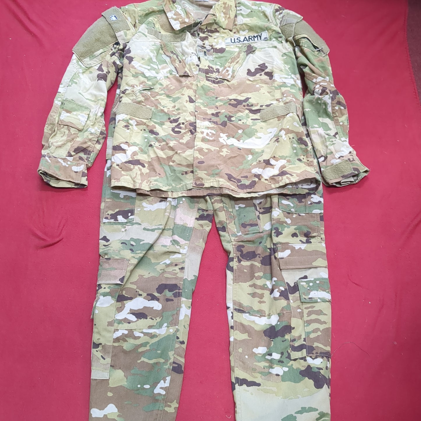 SET of US Army Flight Large Short Combat Aircrew Uniform Top Pants OCP Multicam Good Condition (fc06-SEP47)