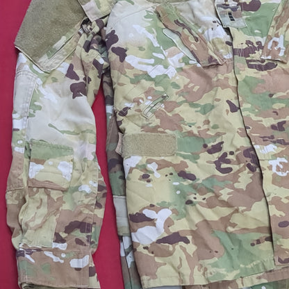 SET of US Army Flight Large Short Combat Aircrew Uniform Top Pants OCP Multicam Good Condition (fc06-SEP47)