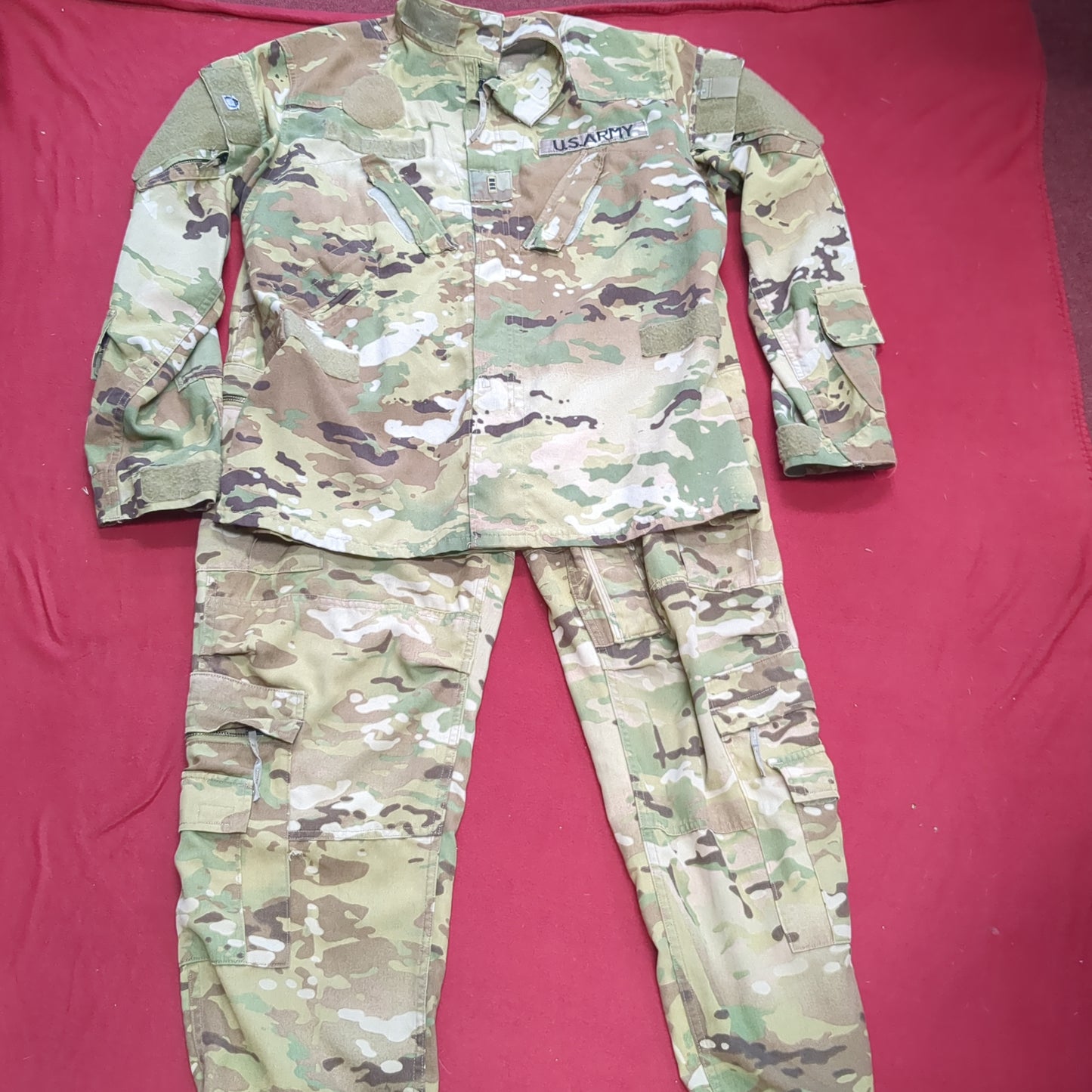 SET of US Army Flight Large Short Combat Aircrew Uniform Top Pants OCP Multicam Good Condition (ocp3- fa17-SEP50)