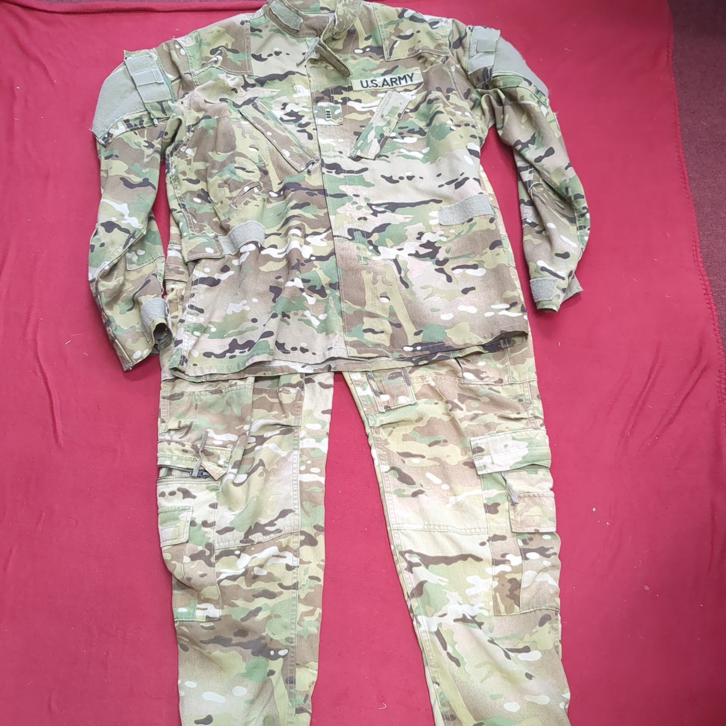 SET of US Army Flight Large Short Combat Aircrew Uniform Top Pants OCP Multicam Good Condition (ocp2- fa18-SEP51)