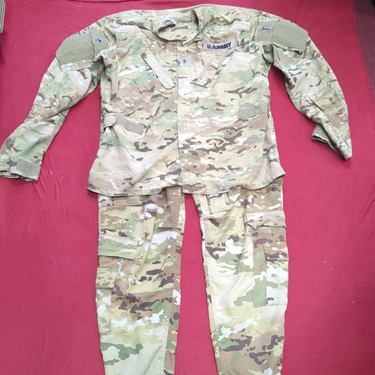 SET of US Army Flight Large Short Combat Aircrew Uniform Top Pants OCP Multicam Good Condition (ocp3- fa17-SEP52)