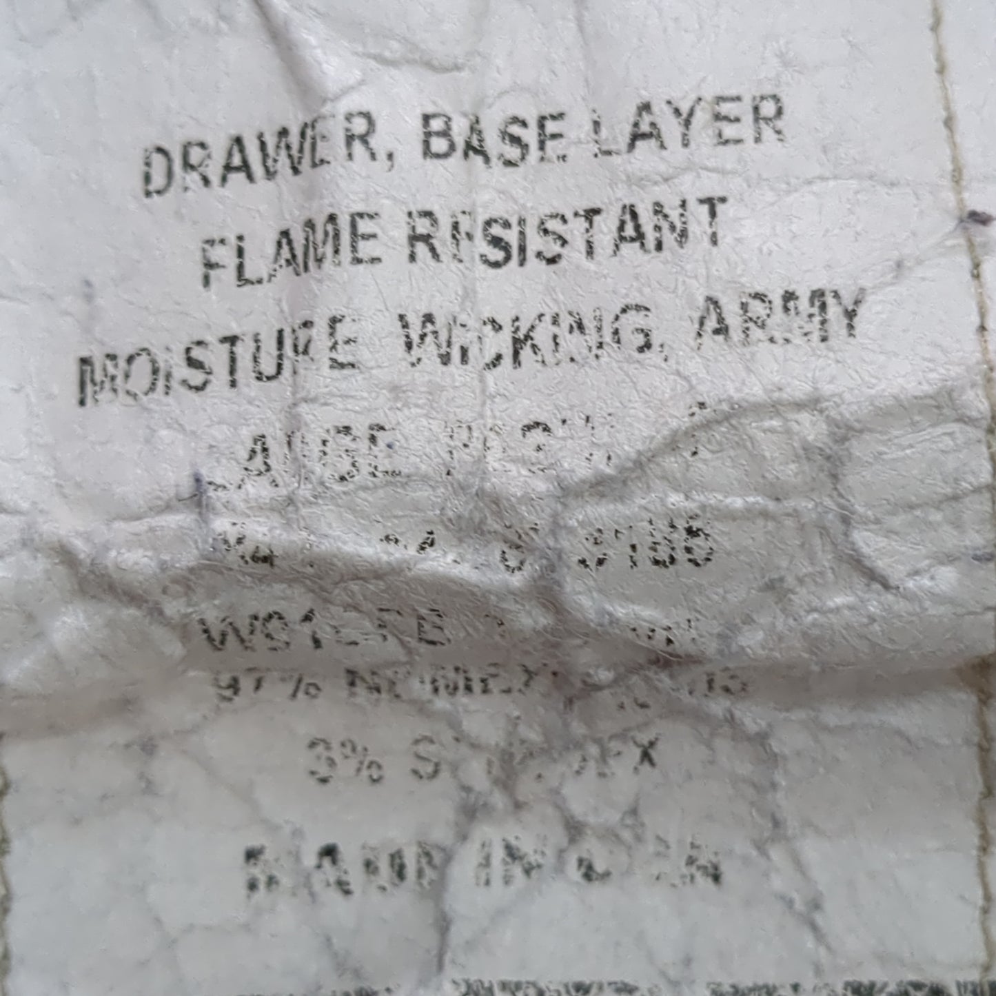 SET OF US Army Base Layer Flame Resistant FRAC Moisture Wicking Good Condition (waf2- fa02-SEP116)