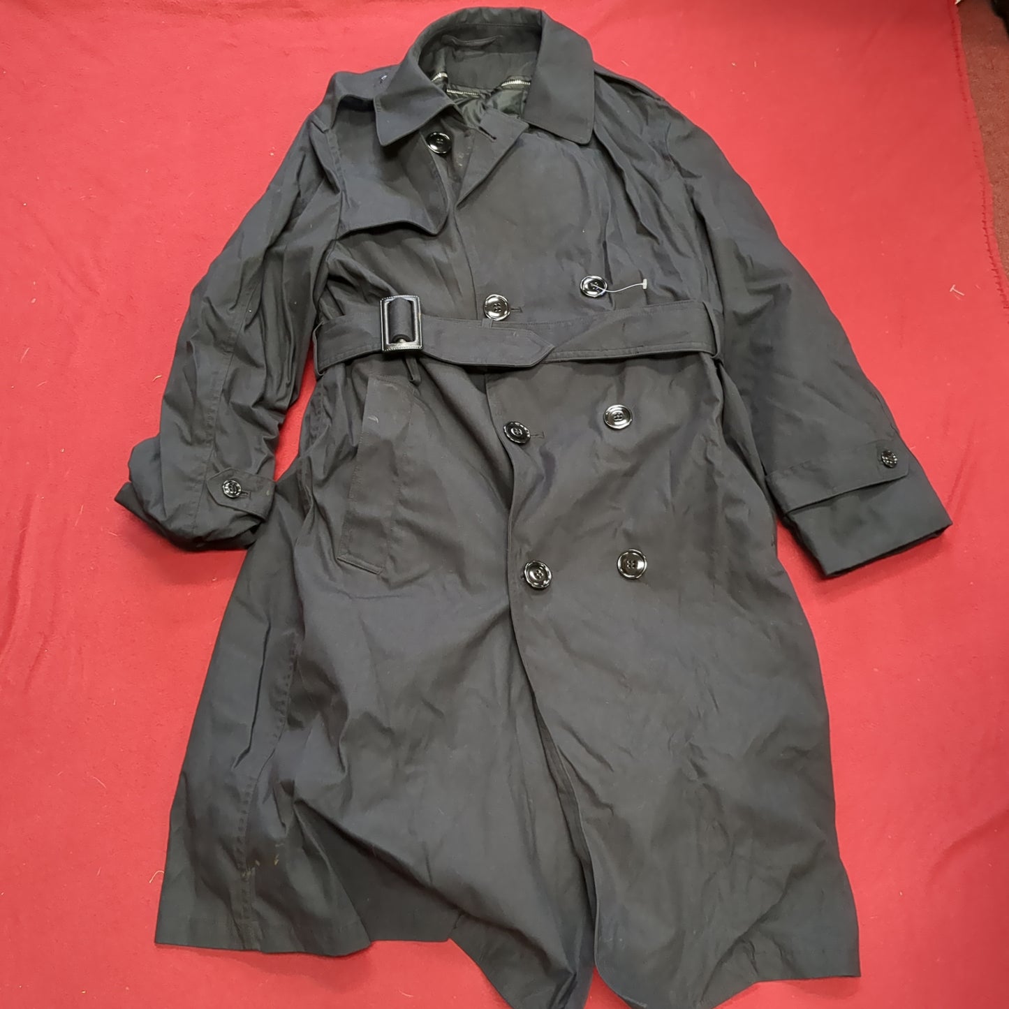 NOS US Army 36XS Black All-Weather Overcoat Dress Uniform (06g jn-11)