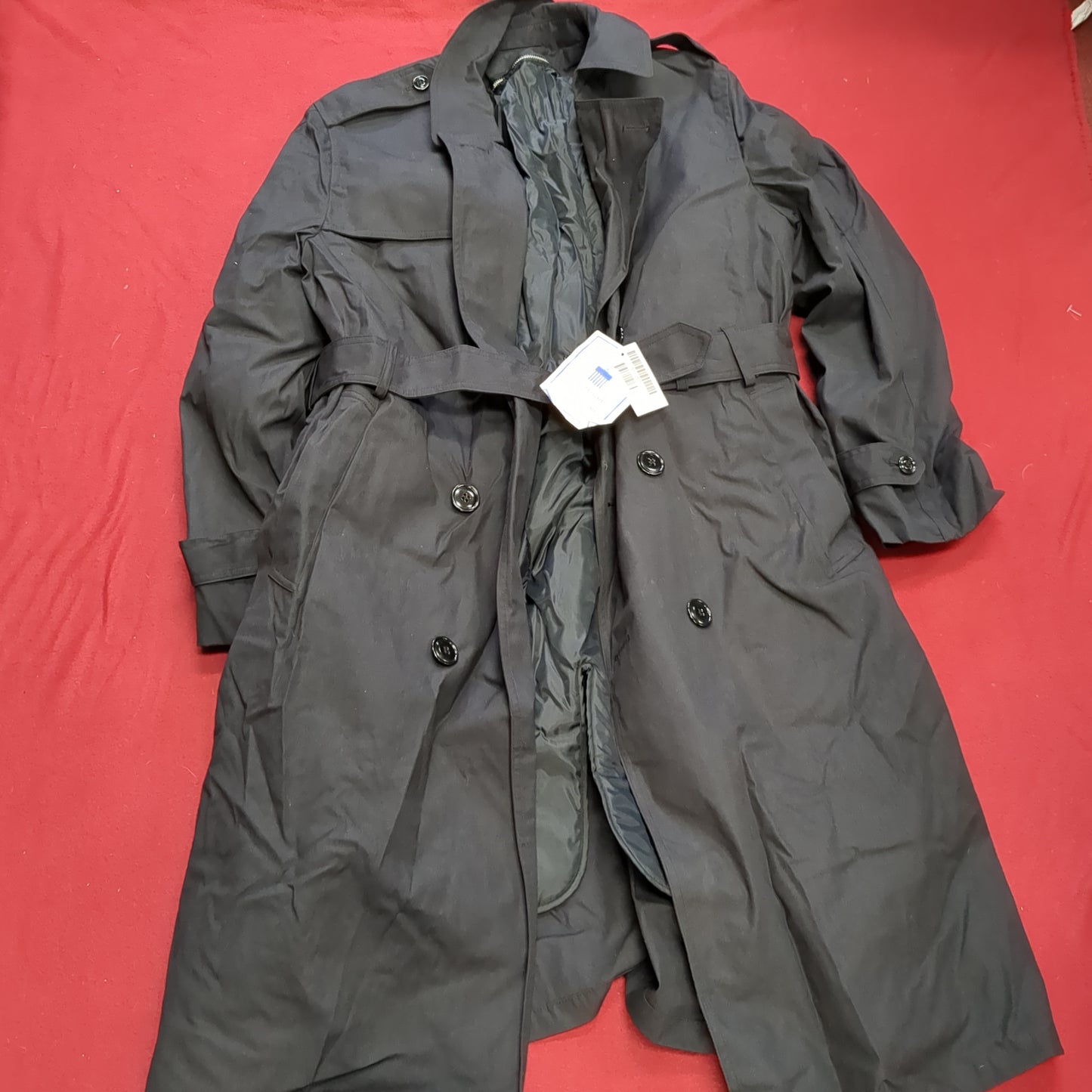 NWT US Army 40 Regular Black All-Weather Overcoat Dress Uniform (06g jn-3)