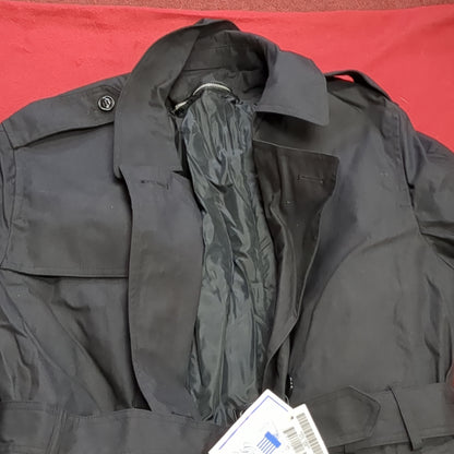 NWT US Army 40 Regular Black All-Weather Overcoat Dress Uniform (06g jn-3)