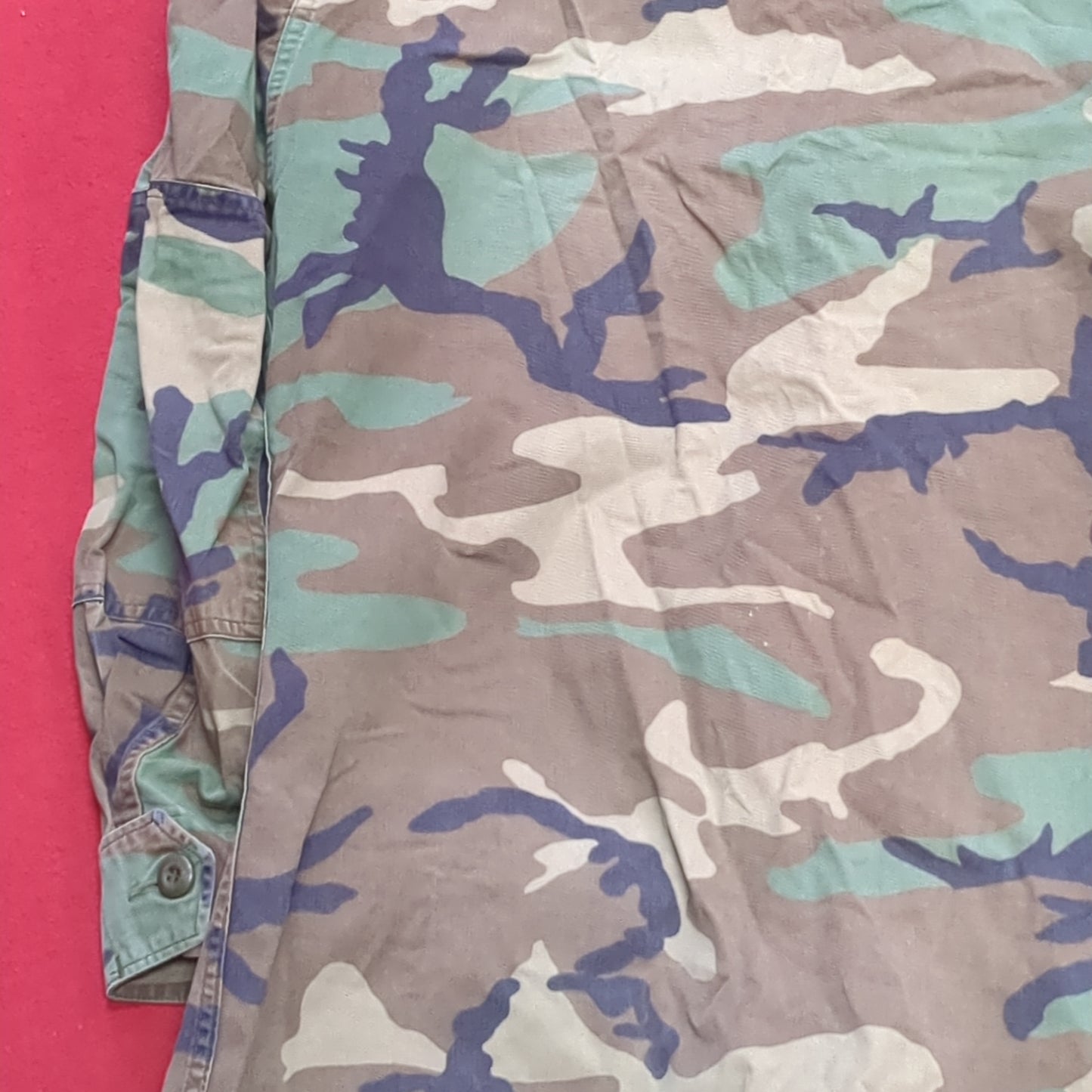 US Army BDU MEDIUM X-LONG Woodland Camo Uniform Top Shirt Used  (fa14-MH55)