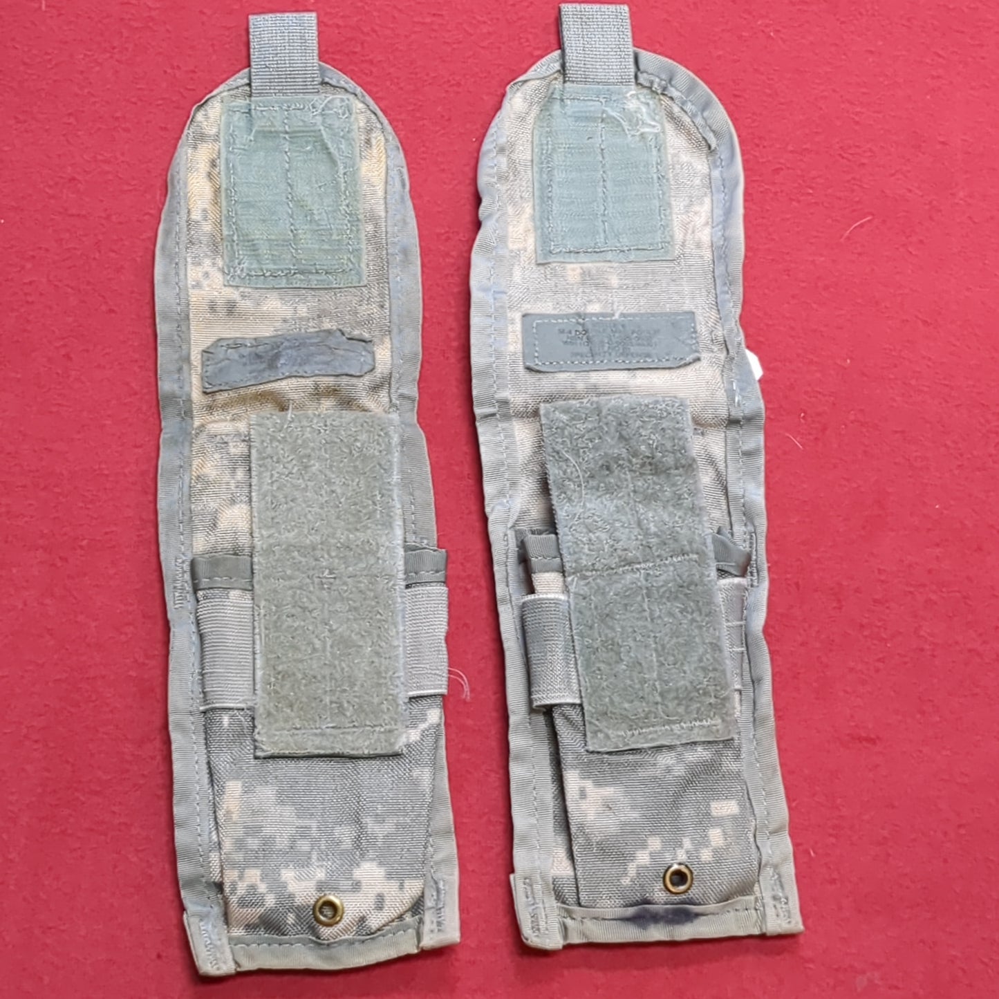 LOT of 2 - US Army Double 2 Magazine Molle Pouch ACU UCP Used (acu-g93)