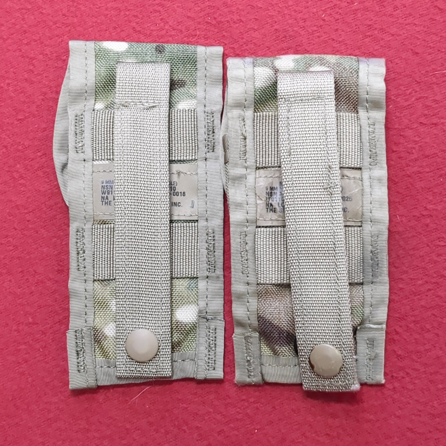 *Lot of Two* US Army 9 mm single mag Pouch OCP Multicam Molle II Good Condition (34cr- ca2-OCT02)