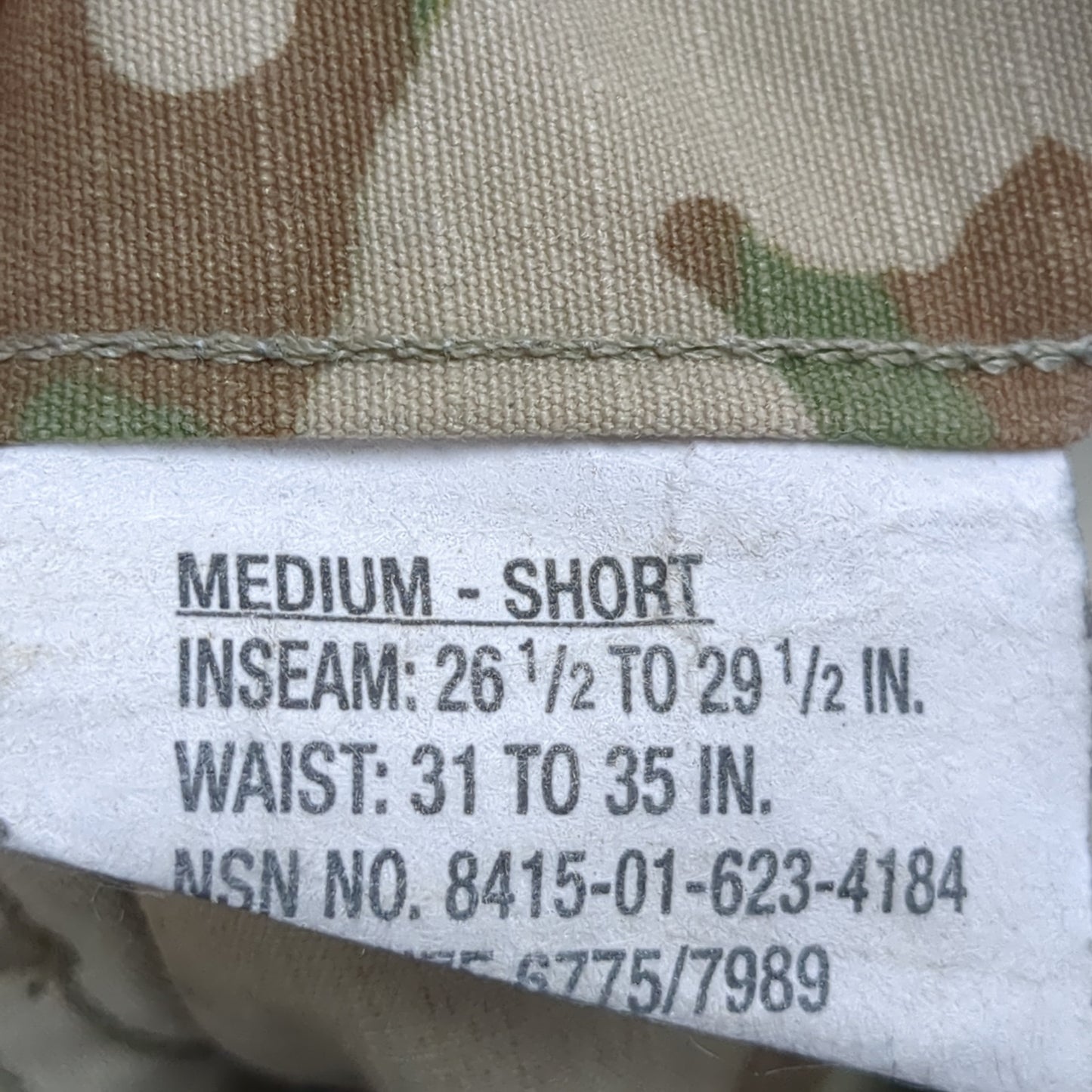 NOS SET of US Army Medium Short Multicam Frac Uniform Top Pants Air Force Used (fc06-YAM11)