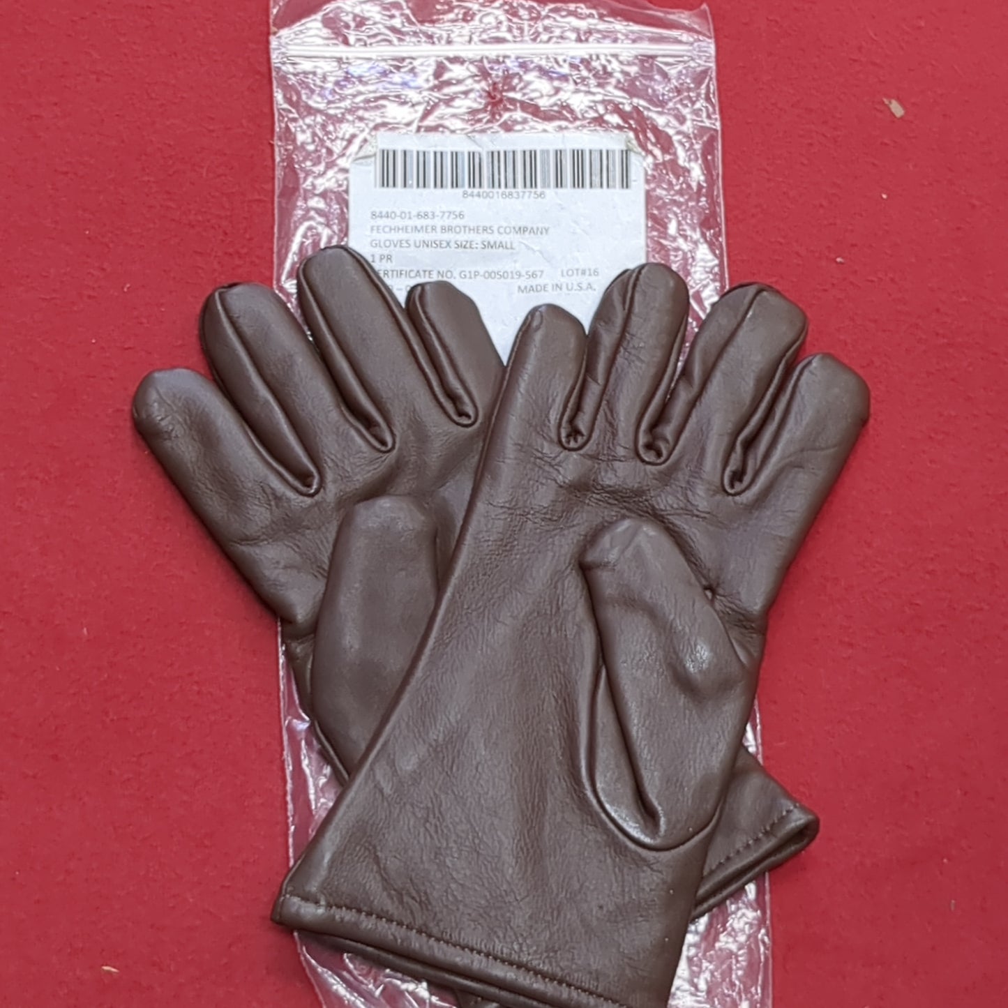 NOS US Army Service Unisex Gloves Small AGSU Brown Dress Gloves (DG- ea01-OCT25)