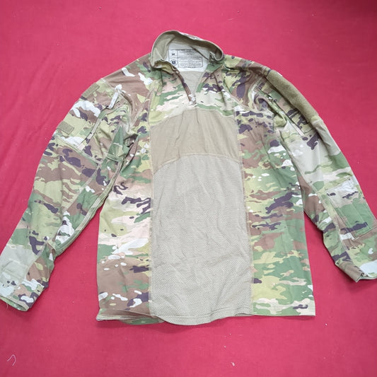 US Army Medium 1/4 Quarter Zip Type 2 Combat OCP Multicam FRAC Top Shirt (cso- fa10-YLU19)