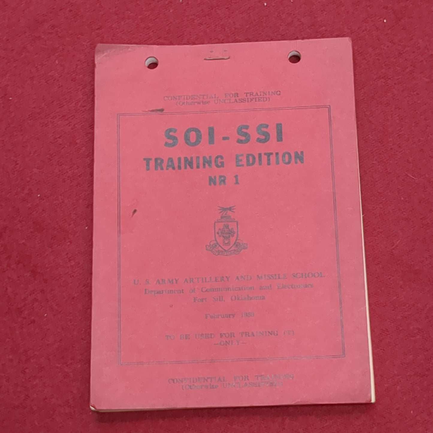 BOOK: FEBRUARY 1959 S0I-SSI TRAINING EDITION NR 1 (box6)