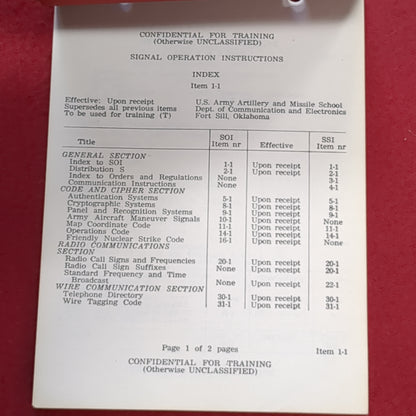 BOOK: FEBRUARY 1959 S0I-SSI TRAINING EDITION NR 1 (box6)