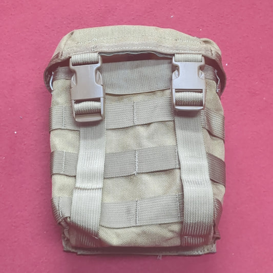 High Speed Gear 2QT Canteen MOLLE Pouch, Multi-Use Dump Pouch With Malice Clips Brown Good Condition (32CR-OCT186)