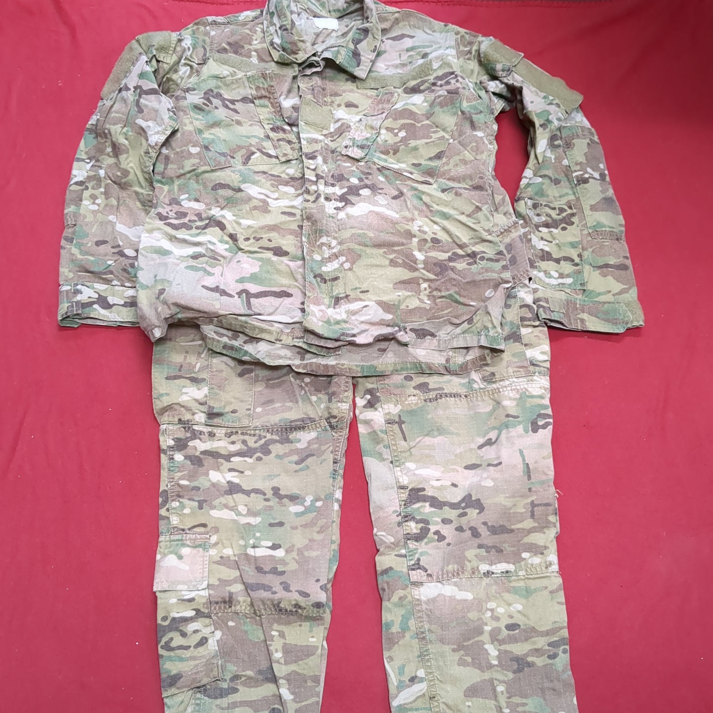 SET of US Army MEDIUM REGULAR Multicam Uniform FRAC Top Pants Used (ec12-NOV55)