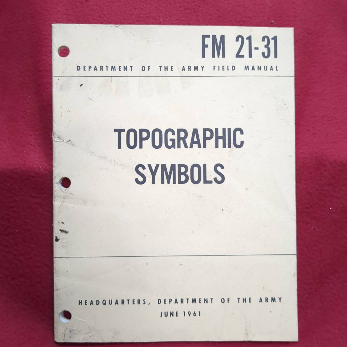 BOOK:  TOPOGRAPHIC SYMBOLS JUNE 1961   (box15)